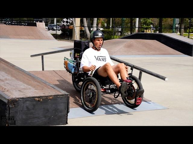 Riding A Recumbent Bike In The Skatepark Was A Bad Idea!