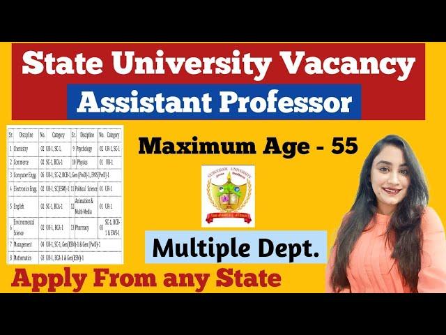 State University Vacancy | assistant professor vacancy 2023 | academic jobs