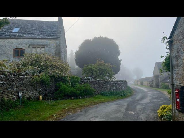 Enchanting English Village: Mystical Morning WALK through Foggy Hampnett, ENGLAND