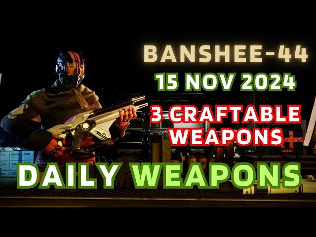 3 CRAFTABLES. 4 rolls worth checking today - Banshee-44 Destiny 2 Gunsmith Official Weapon Inventory