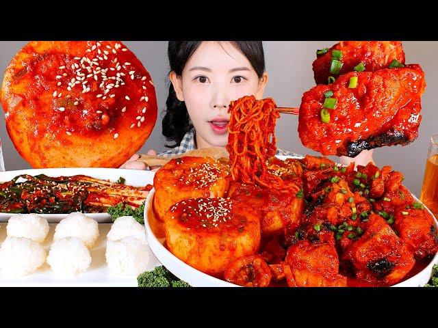 살캉살캉 무 가득 우앙한 아귀불고기 무조림 먹방 Grilled monkfish [eating show] mukbang korean food