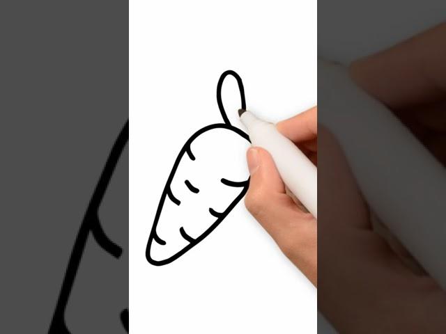 How to draw a bunny carrot | Drawing pictures easy with pencil