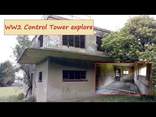 Old WW2 airfield control tower explore (drone video link in the words)