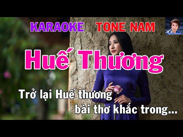 Karaoke Huế Thương Tone Nam Nhạc Sống gia huy beat