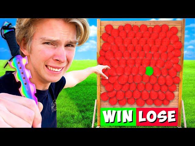 100 Mystery Balloon Wall of PRANKS! *DONT POP THE WRONG BALLOON*