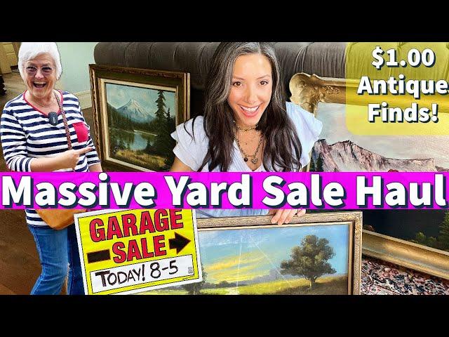 Thrift With Me For Vintage Home Decor and Antiques - Shopping City Wide Garage and Estate Sales