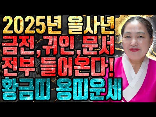 2025년 미리보는 을사년 용띠운세축하드립니다! 2025년 금전,귀인,문서운 한번에 다 들어온다! 용띠분들 대운 들어왔습니다! 52년생 64년생 76년생 88년생 00년생 운세