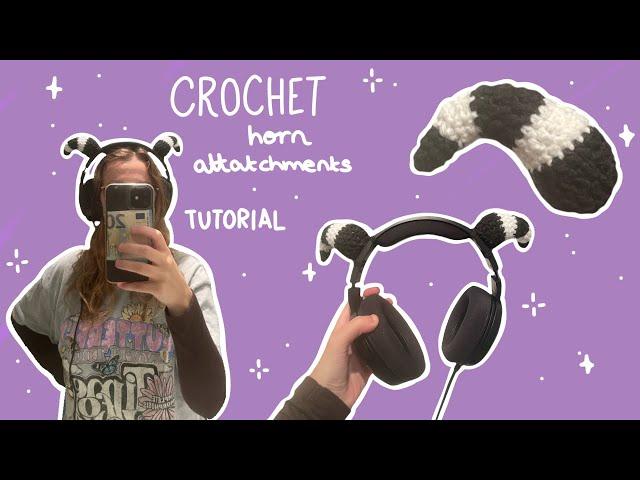 Halloween Horn headphone attachments (intermediate crochet tutorial)