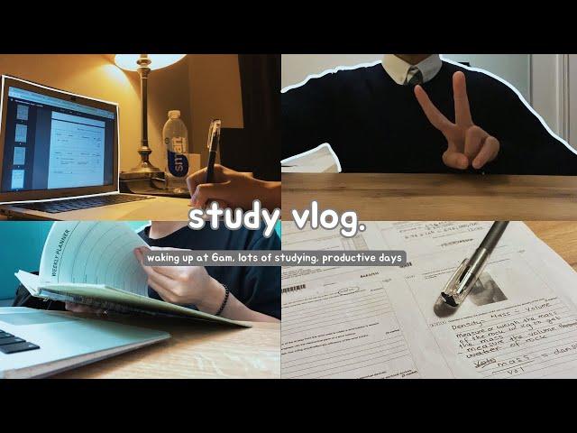 study vlog   waking up at 6am, lots of studying, productive days