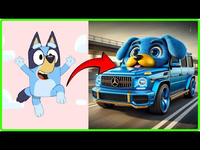 Bluey characters as Luxury Cars  | Great AI Animation Kingdom #2