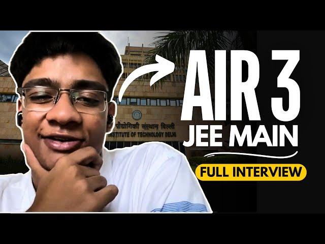 He got 300/300 in IIT JEE! AIR 3 (Full Interview) ️‍