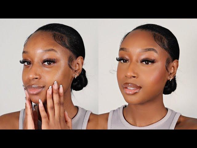 CLEAN GIRL MAKEUP TUTORIAL FOR BROWN GIRLS | SIMPLE, EVERYDAY MAKEUP