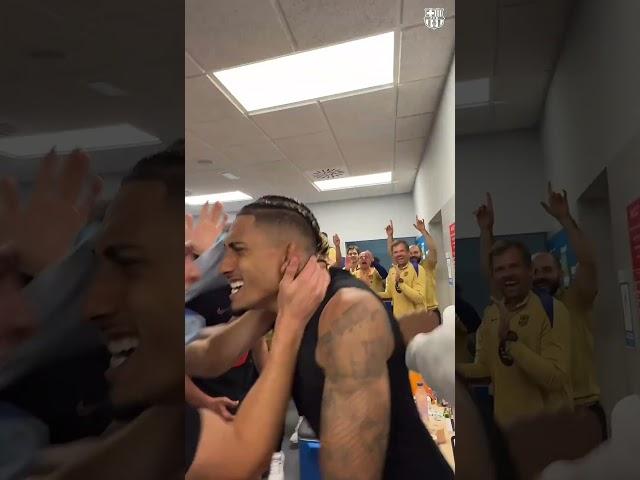 LOCKER ROOM CELEBRATION VIDEO!  #fcbarcelona #shorts