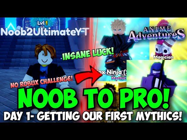 [NEW CODE] Noob to Pro in Anime Adventures! Day 1- Getting INSANE LUCK & First Mythics! (NO ROBUX)