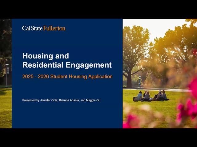 CSUF Housing and Residential Engagement