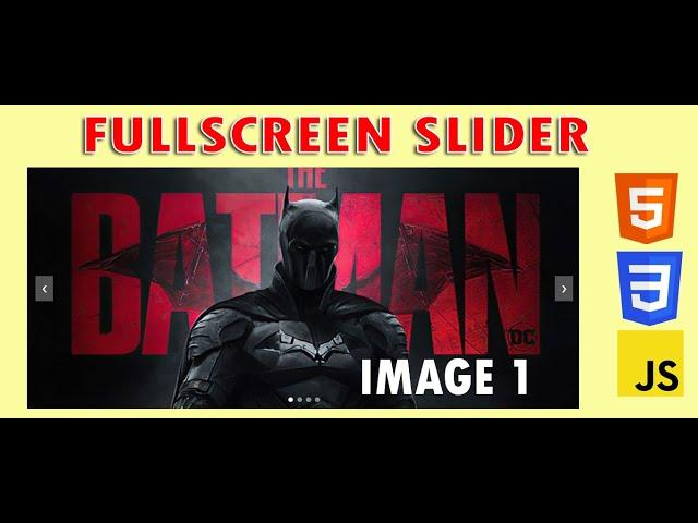 Full-Screen Image Slider with HTML, CSS & JavaScript ️ | Auto Slide + Navigation Arrows