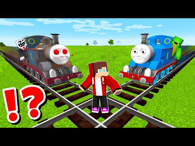 JJ and Mikey in Thomas vs Horror Train CHALLENGE in Minecraft / Maizen Minecraft