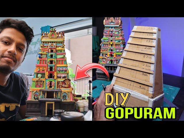 How to Make Gopuram | Meenakshi Temple | Cardboard Craft #Goluideas