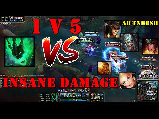 LoL Insane Moments # 10 Thresh Insane Damage 1v5 Pentakill (League of Legends)