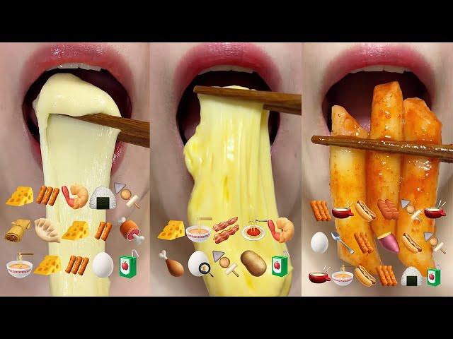 asmr 15 MINUTES SPICY CHEESE TTEOKBOKKI FOR SLEEP RELAXING 수면유도 치즈 떡볶이 모음집 MUKBANG eating sounds