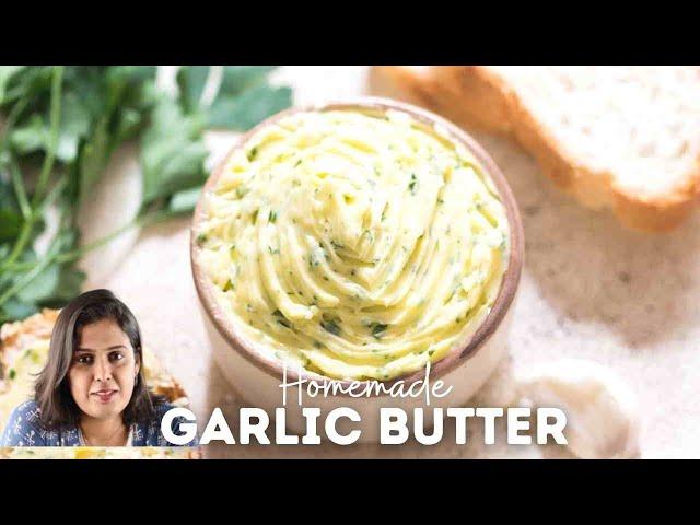 GARLIC BUTTER needs just 3 ingredients, butter is flavored with minced garlic and parsley