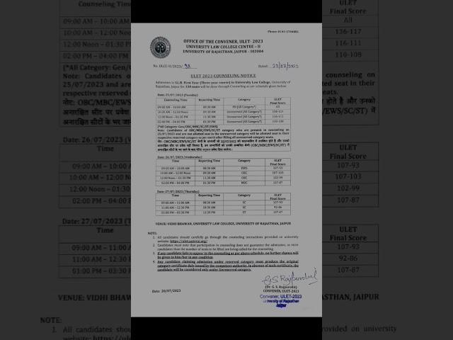 ulet-2023 cut-off || #ulet #education #law #uniraj #university_of_rajasthan
