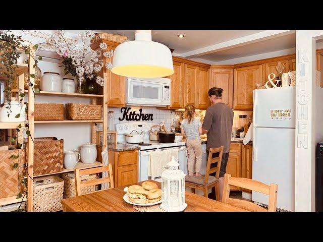 Spring day in my Country House | Aesthetic Breakfast for children & cleaning | Baking |Silent vlog