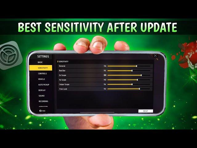 New Sensitivity Setting [ After Update ]  Best Sensitivity After Update in Free Fire "