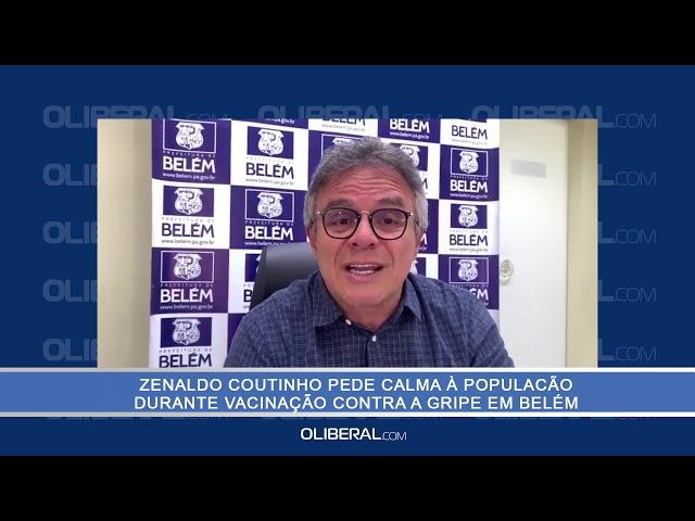 Zenaldo Coutinho pede calma à população durante vacinação contra a gripe em Belém