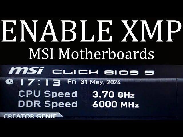 Enable XMP Msi Bios