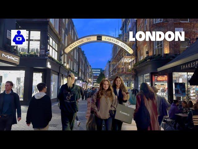 London Night Walk   MAYFAIR, Oxford Street, SOHO to Leicester Square | Central London Walking Tour