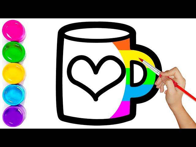 Балаларға арналған сурет салу және бояу кружкасы | Drawing and coloring mug for kids