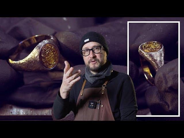 Handmade Bi-colour Textured Signet Ring | Jewellery Making Tutorial | Goldsmith's Workshop Secrets