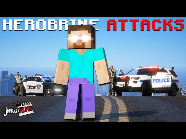 MINECRAFT HEROBRINE ATTACKS MY SERVER! | GTA 5 RP