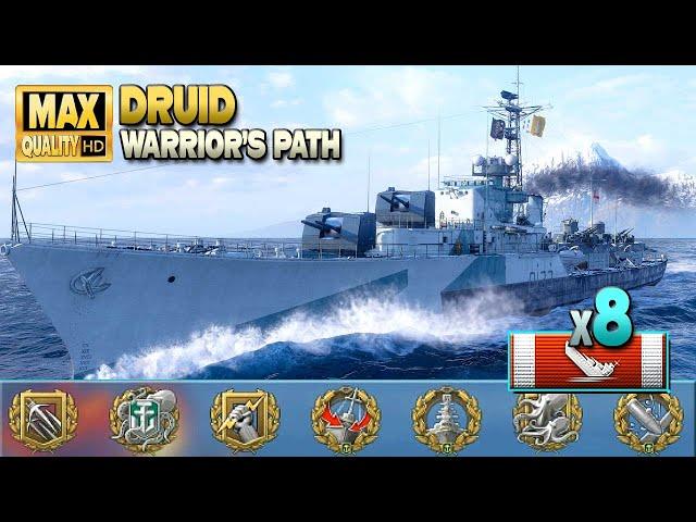 Destroyer Druid: Exciting play on map Warrior's Path - World of Warships