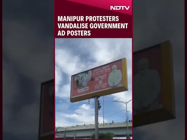 Manipur Violence | Manipur Protestors Vandalise Government AD Posters