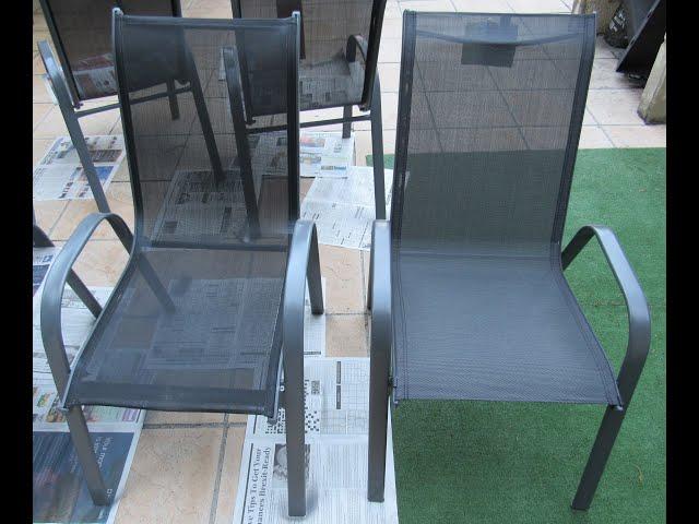 New atmos era nadia sling outdoor chair vs 2 years old nadia sling chair. How to paint them