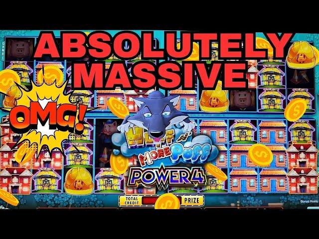 OMG ! ABSOLUTELY MASSIVE JACKPOT CRAZY COMEBACK ON HUFF N MORE PUFF POWER 4 