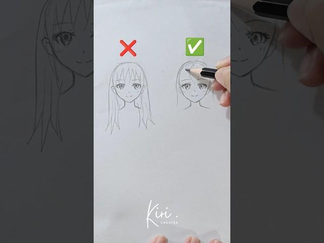 How to draw anime hair for beginners DON'T and DO #howtodrawanime