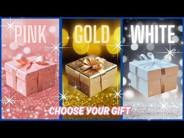 Choose your gift #3giftbox #chooseyourgift #pickonekickone  #pink #gold #white  #giftbox