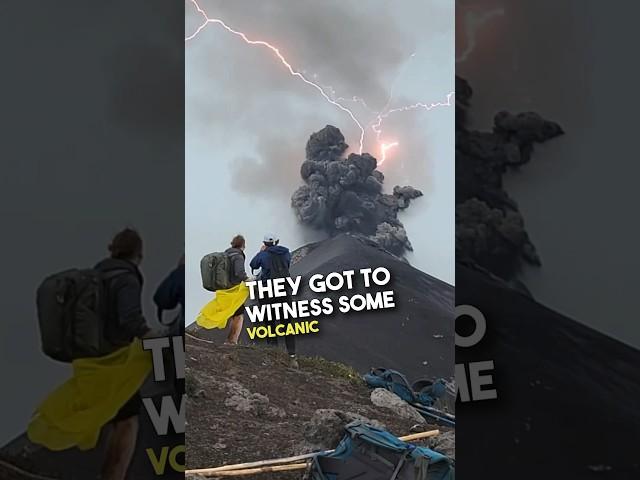 Lightning during a volcanic eruption  #shorts