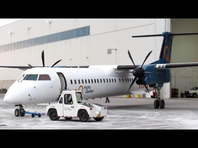 Hydro-Quebec Bombardier Dash-8 Q400 (DH8D) landing in Montreal (YUL/CYUL)