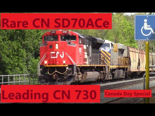 Rare CN SD70ACe on CN 730 (Canada Day Special - With trainboy647)