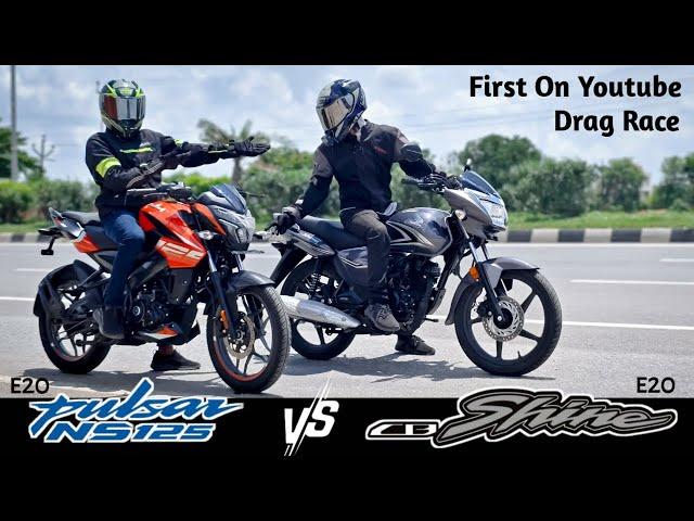 Honda CB Shine 125 Vs Pulsar NS 125 | Drag Race