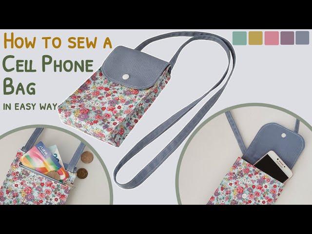 How to sew a cell phone bag in  easy way | diy smartphone pouch | easy cell phone pouch making