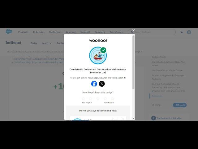 Omnistudio Consultant Certification Maintenance (Summer '24) | Salesforce