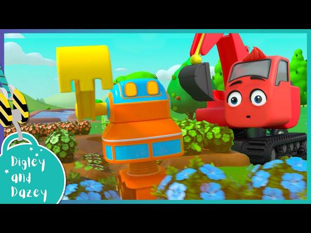  Robot Digger Returns  | NEW EPISODES | DIGLEY AND DAZEY | Construction Truck Cartoons for Kids