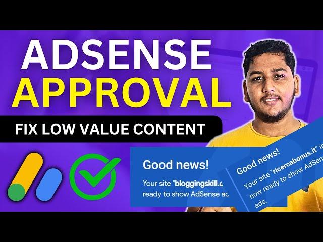 Google AdSense Approval | Fix Low Value Content Error Step By Step Guide @NirajYadavcreator