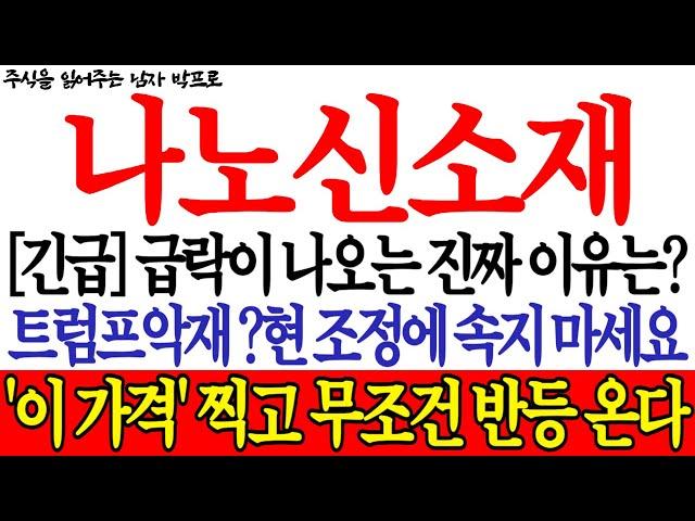 [나노신소재 주가전망] *긴급* 급락이 나오는 진짜 이유는? 트럼프악재? 현 조정에 속지 마세요! '이 가격'찍고 무조건 반등 온다! #나노신소재 #나노신소재주가전망