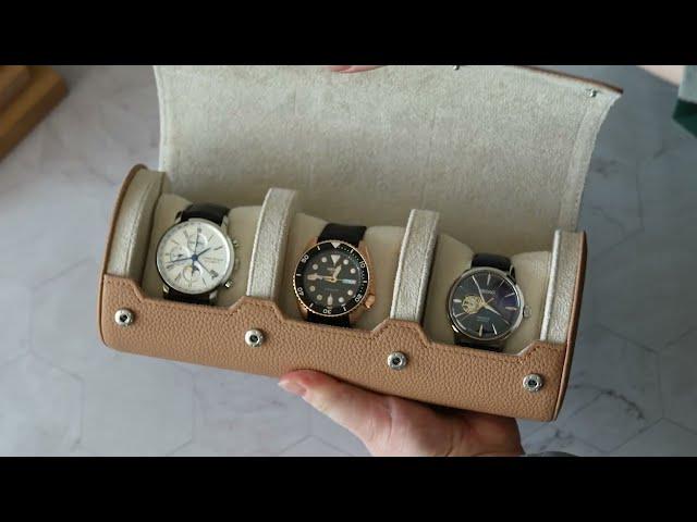 Watch Roll For 3 Watches in Beige